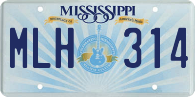 MS license plate MLH314