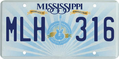 MS license plate MLH316
