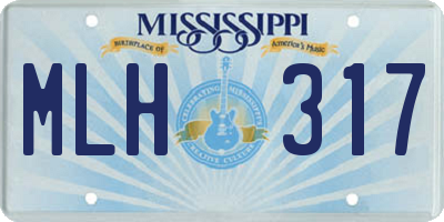 MS license plate MLH317