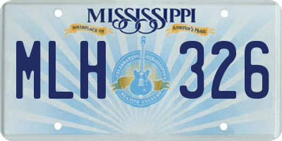 MS license plate MLH326