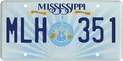MS license plate MLH351