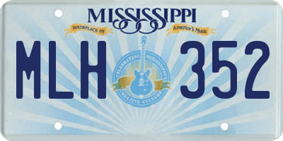 MS license plate MLH352