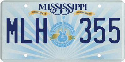 MS license plate MLH355