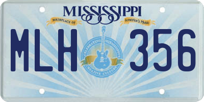 MS license plate MLH356