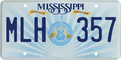 MS license plate MLH357