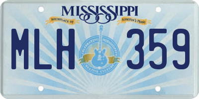 MS license plate MLH359