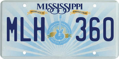 MS license plate MLH360