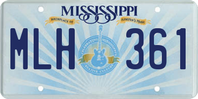 MS license plate MLH361