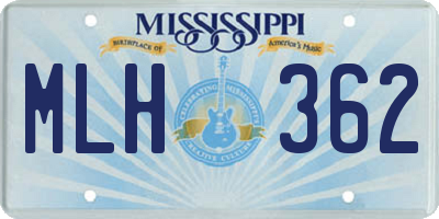 MS license plate MLH362