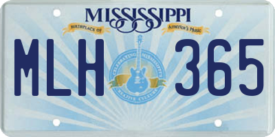 MS license plate MLH365