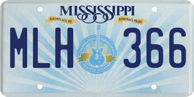 MS license plate MLH366
