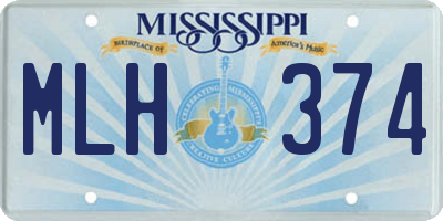MS license plate MLH374