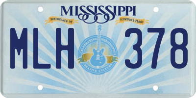 MS license plate MLH378