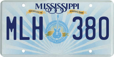 MS license plate MLH380