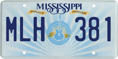 MS license plate MLH381