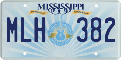 MS license plate MLH382