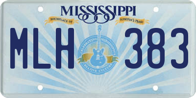 MS license plate MLH383