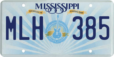 MS license plate MLH385