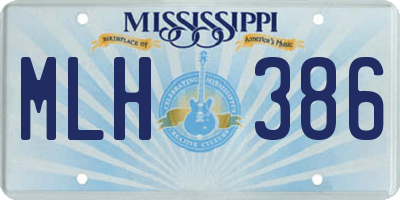 MS license plate MLH386