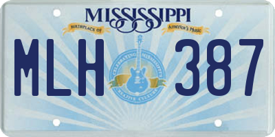 MS license plate MLH387
