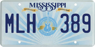 MS license plate MLH389