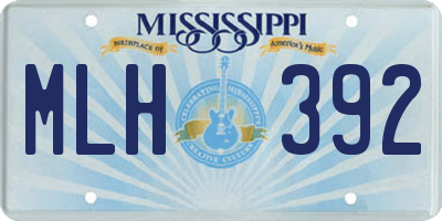 MS license plate MLH392