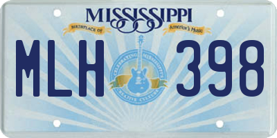 MS license plate MLH398