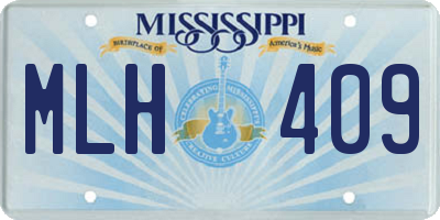 MS license plate MLH409
