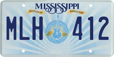 MS license plate MLH412