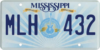 MS license plate MLH432