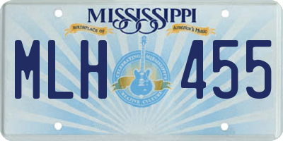 MS license plate MLH455