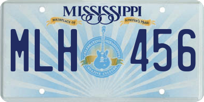 MS license plate MLH456