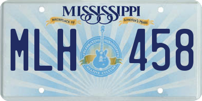 MS license plate MLH458
