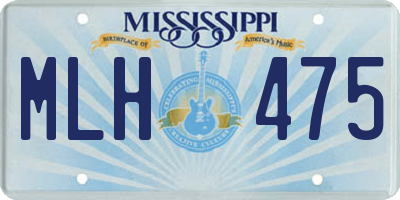 MS license plate MLH475