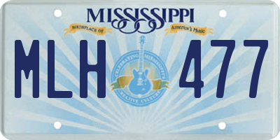 MS license plate MLH477