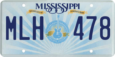 MS license plate MLH478