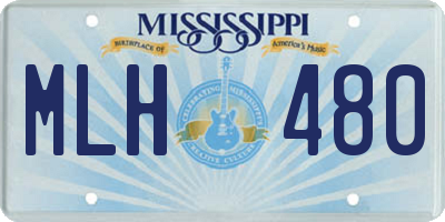 MS license plate MLH480