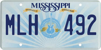 MS license plate MLH492