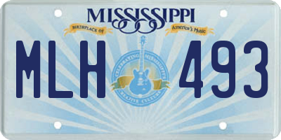 MS license plate MLH493