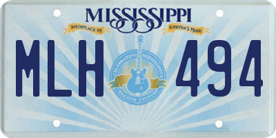 MS license plate MLH494