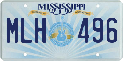 MS license plate MLH496