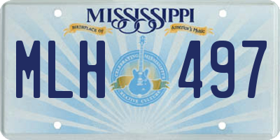 MS license plate MLH497
