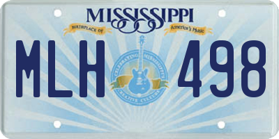 MS license plate MLH498