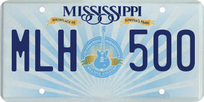 MS license plate MLH500