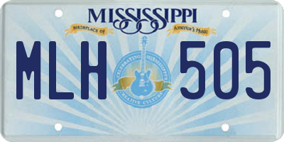 MS license plate MLH505
