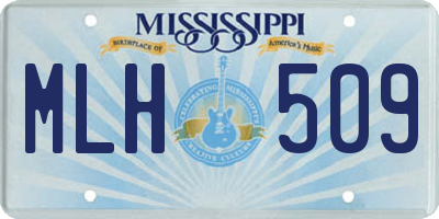 MS license plate MLH509