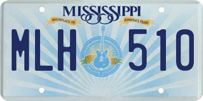 MS license plate MLH510