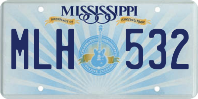 MS license plate MLH532