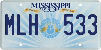 MS license plate MLH533
