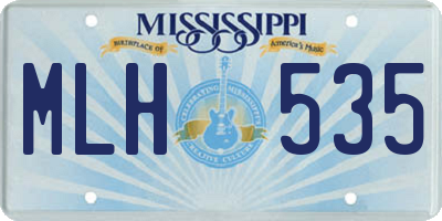 MS license plate MLH535